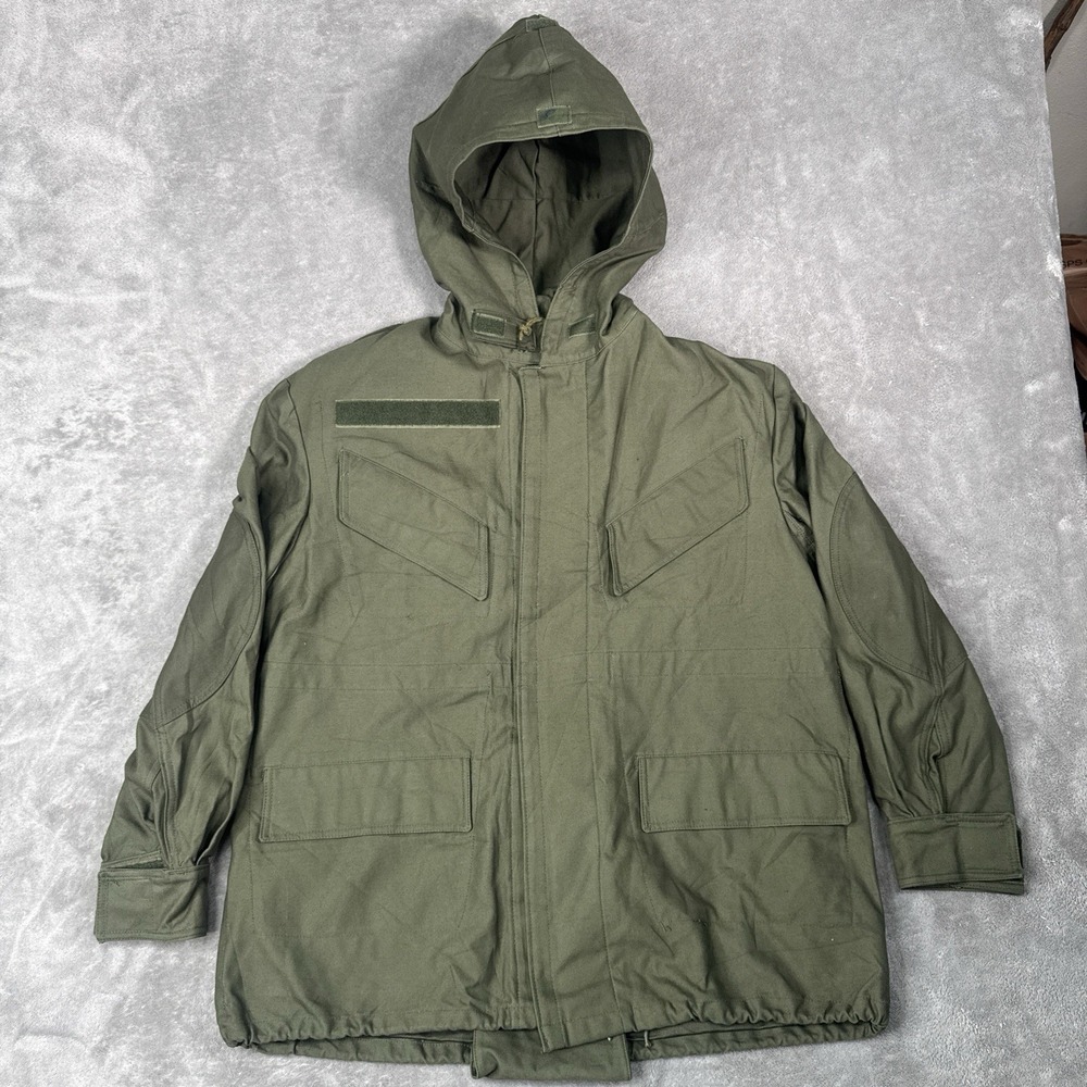 Vintage Seyntex Parka Jacket L Mens 80s Green Belgium Military‎ Army Coat